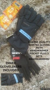 NWT ULTRA WARM BLACK DAKINE TITAN GORTEX SKI/SNOWBOARD GLOVES W/LINER +BONUS-M - Picture 1 of 5