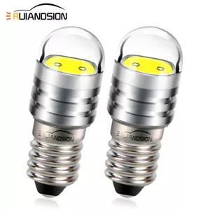 2pcs White DC6V E10 LED Screw Fit Torch Light Lamp Flashlight Bulb Bicycle Globe - Picture 1 of 9