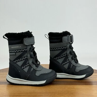 Baby Merrell Crush 3.0 Waterproof Gray Black Insulated Snow Winter Boots Size 4 - Image 1 of 4