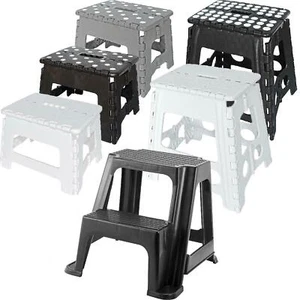 Folding Step Stool Plastic Foldable Multi Purpose Dual Step Stool Small Large - Picture 1 of 50
