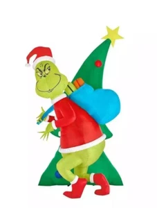 New 9 ft. Giant-Sized LED Grinch Christmas Airblown® Inflatable Dr Seuss Gemmy - Picture 1 of 10