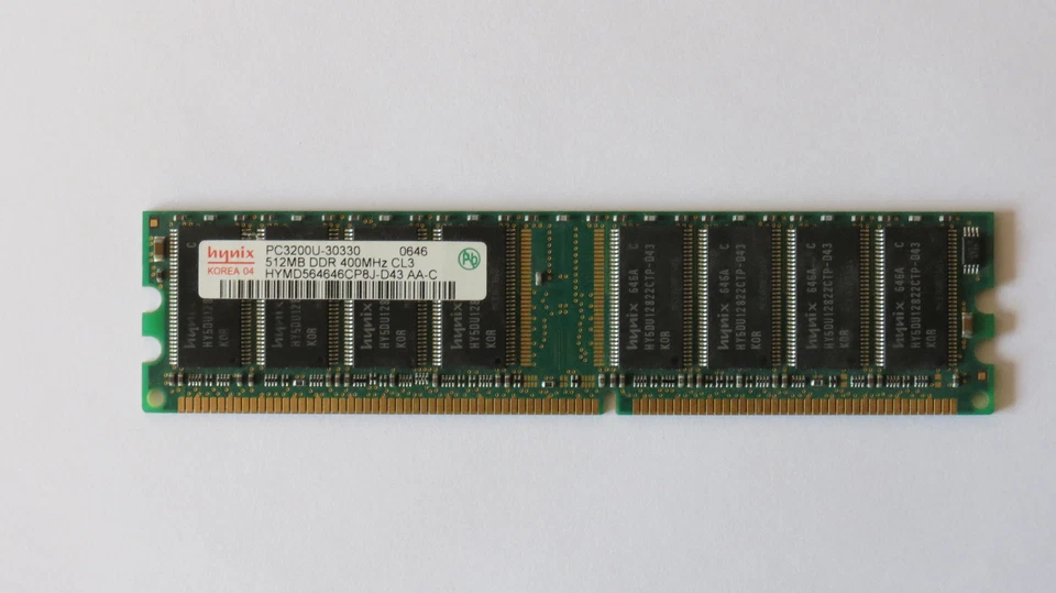 512MB Hynix DDR Ram Memory PC3200U-30330 - Image 1 of 1