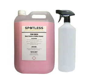 5L Pink Sheen & 1L HDPE Trigger Bottle Dashboard Car Interior Plastic Rubber Ltr - Picture 1 of 2