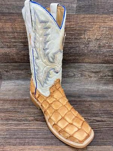 a4050 Men's Pirarucu Fish Skin Square Toe Western Boot by Corral - Picture 1 of 4