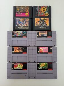 Lot de 10 jeux Nintendo SNES & Sega Genesis ; Battletoads, Streets Of Rage