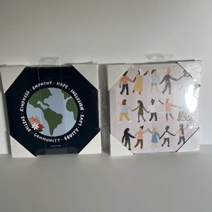 Canvas wall art 10" x 10" kindness empathy hope inclusion love equity community - Picture 1 of 5