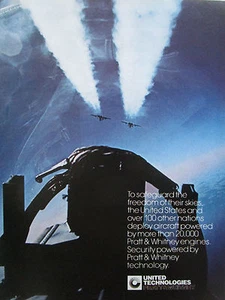 8/1986 PUB PRATT & WHITNEY ENGINES USAF NAVY AIR FORCES F-14 F-15 ORIGINAL AD - Bild 1 von 1