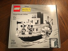 LEGO Ideas 21317 Mickey Mouse Steamboat Willie Building Set NEW SEALED IN BOX!