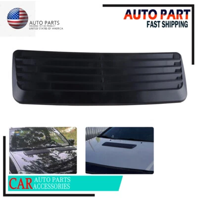 Black Air Flow Intake Hood Decorative Scoop Vent Bonnet Cover For Universal Car - Image 1 of 4