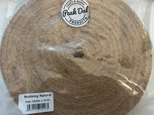 Jute. Natur Jute Gurtband. 50mm x 32 mt. Teppich / Polster etc. Neu. - Bild 1 von 3