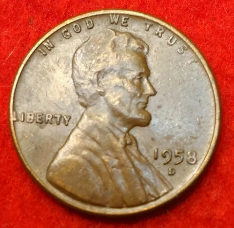 1958 D Error 8 /7 the 7 is rotated counter clockwise Lincoln Wheat Cent #43 Cover