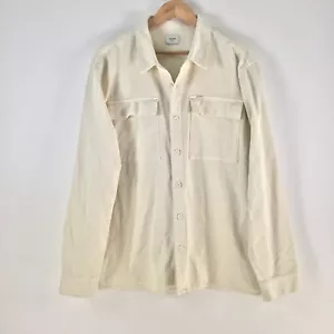 Academy Brand mens essential denim overshirt jacket size 2XL cream beige 106388 - Picture 1 of 8
