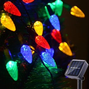 2 Pack Solar Christmas Lights Outdoor C6 Strawberry String Lights, LED Christ... - Picture 1 of 7