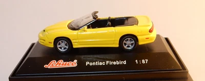 Micro Metal Die Cast Schuco HO 1/87 Pontiac Firebird Cabriolet Giallo No Box - Immagine 1 di 4
