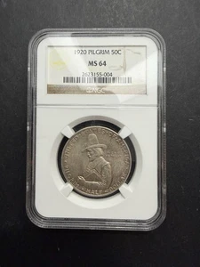 1920 Pilgrim Tercentenary Half Dollar – NGC MS64 – Commemorative Silver 50C - Picture 1 of 2