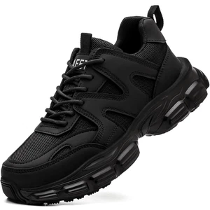 Damenschuhe Größe 9 schwarz Stahlkappe Arbeit Sicherheit Turnschuhe Schnürschuhe - Bild 1 von 16