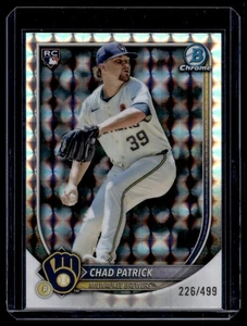 2025 Geometric Refractor Chad Patrick Rookie 226/499 Milwaukee Brewers #28 - Picture 1 of 2