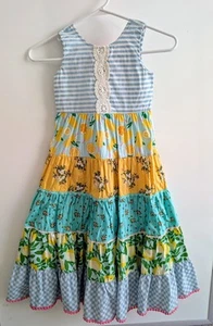 Matilda Jane Size 6 Brilliant Daydream Sweet Trip Tiered Maxi Dress Lemon Floral - Picture 1 of 15