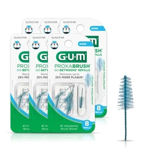 GUM Proxabrush Go Betweens Cepillo Dental Ancho Recambios Paquete de 8 unidades de 6 - Imagen 1 de 11