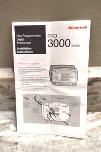 HONEYWELL PRO Series 3000 THERMOSTAT Manual & Installation Guide - Picture 1 of 4