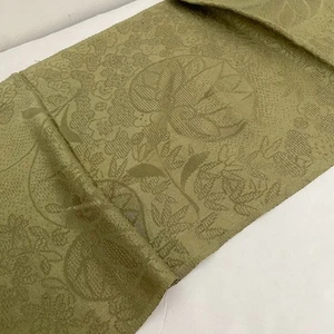 Lotus Leaf #B 13x58 Vintage Jacquard Silk Japanese Kimono Fabric SCH7 - Picture 1 of 8