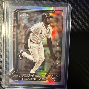 Béisbol cromado Topps 2025 #85 Jeimer Candelario Sepia refractor rojo - Imagen 1 de 6