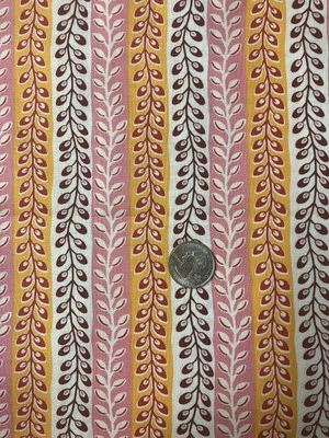 Free Spirit Flea Market Fancy Striped Vine Leaves Fabric 1 Yard Denyse Schmidt - Image 1 of 4