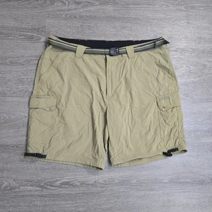 Exofficio Cargo Shorts Mens Size 38 Khaki Green Belted Pockets Nylon Adjustable - Picture 1 of 16