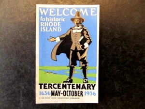 RHODE ISLAND-UNITED STATES TERCENTENARY (1936) POSTER STAMP, MNHNG - Picture 1 of 2