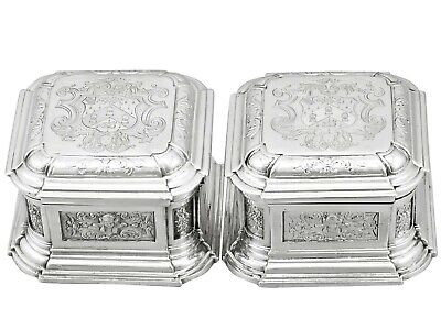 Antique 1733 George II Sterling Silver Toilet Boxes • 18,329.28$