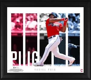 Yasiel Puig Cleveland Indians Framed 15x17 Player Panel Collage