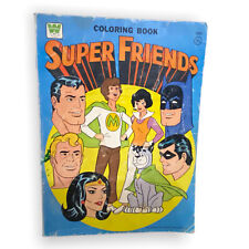 Vintage Super Friends Coloring Book 1975 Whitman Batman Superman - Very Colored