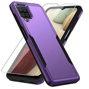 for Galaxy A12 Case,Samsung A12 5G Case with Screen Protector [Military Purple - Picture 1 of 7