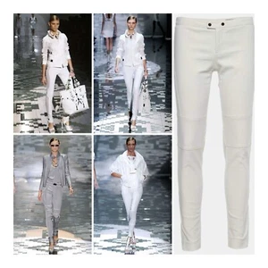 Gucci Pants White Women 42 Small vintage Low Rise 4 Biker Skinny Leggings 2010 - Picture 1 of 22