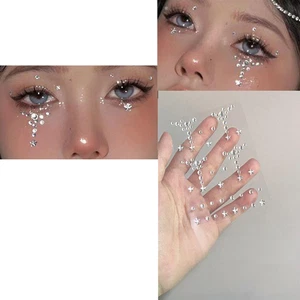 Frauen Mädchen 1 Set Mode Gesicht Aufkleber Glitzer Fee Träne Aufkleber Make-up Werkzeug - Bild 1 von 6