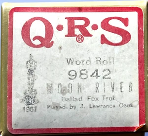 "MOON RIVER" VINTAGE QRS WORD ROLL REPRODUCTOR PIANO ROLLO DE MÚSICA - Imagen 1 de 2