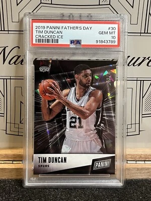 2019 Panini Father's Day Cracked Ice /25 Tim Duncan #30 Psa 10 Pop 2 - Image 1 of 2