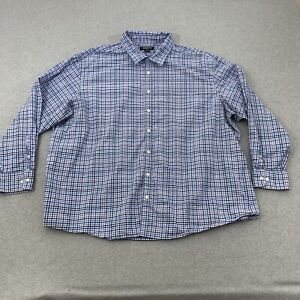 Claiborne Button Dress Shirt Mens 4XL Stretch Big & Tall Plaid Long Sleeve