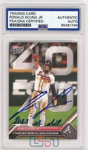 Ronald Acuna Jr. Atlanta Braves Signed "2023 NL MVP" 2023 Topps Now #927 PSA/DNA - Picture 1 of 2