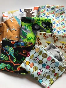Mix Lot of Animal Print Fabric Remnants for Quilt or Craft Project - Picture 1 of 7