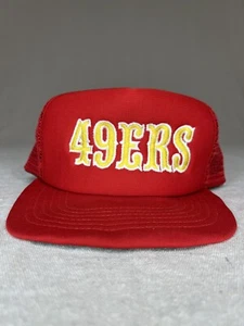 VINTAGE San Francisco 49ers Hat Cap New Era Saloon Script Trucker Snapback NFL - Picture 1 of 9