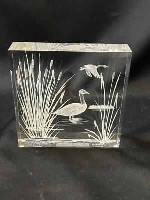 Pegatina Original De Colección 1983 FRA Frank R. Albrecht Grabada Acrílico Lucite Ganso Canadá Foto 1 de 4