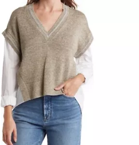 Maglione Veronica Barba Iliana Media Mista Colore Verde Esercito Lino Taglia S $395 - Foto 1 di 8