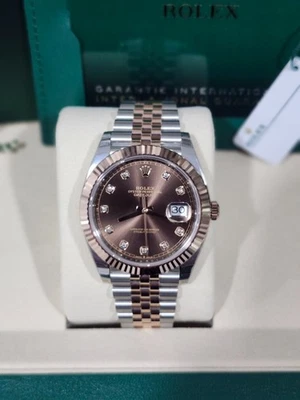 Nuevo Rolex Datejust 126331 41MM Chocolate Diamante 18K Rg Dos Tonos Jubileo B/p Foto 1 de 4