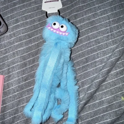 Llavero de felpa pulpo llavero bolso encanto pompón cara aguamarina/púrpura nuevo Foto 1 de 4