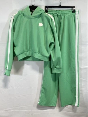 Maje Women's Green Solid Stripe Track Suit Size 3 - Image 1 of 4