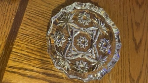 Vintage Star Crystal Cut Glass Ashtray Smoking Cigar Bar Trinket Dish - Picture 1 of 5