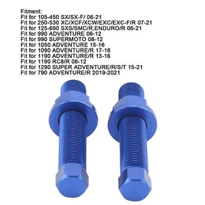 Blue 2pcs Chain Adjuster Bolts 50304040100 Accessory Fit for SX SXF EXCF SXS SMC - Foto 1 di 12