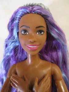 Nude Barbie Touch of Magic Brooklyn Hybrid Doll Made to Move Body Purple Hair - Picture 1 of 12
