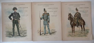 UNIFORMES DE L'ARMEE SUEDOISE 3 plaquettes fin XIX° planches couleurs - Picture 1 of 3